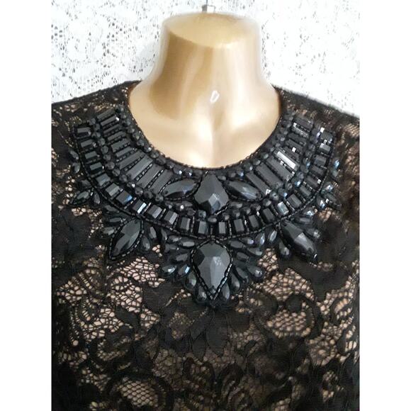 NWT Haute Hippie Sz 6 Embellished Lace Sheath Dress $495 - Picture 5 of 8